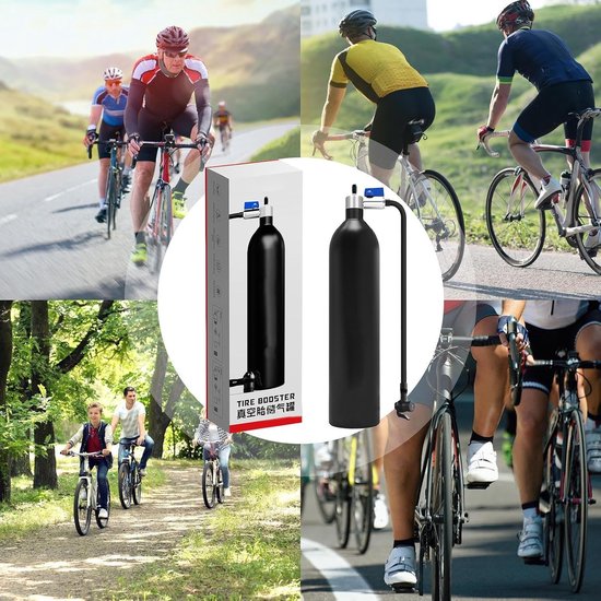 Fietspomp Luchttank - Fietsbanden Pomp - Band Vullen - Tubeless Compatibel - 1.2L 200PSI - Enkele Attribuut — afbeelding 4