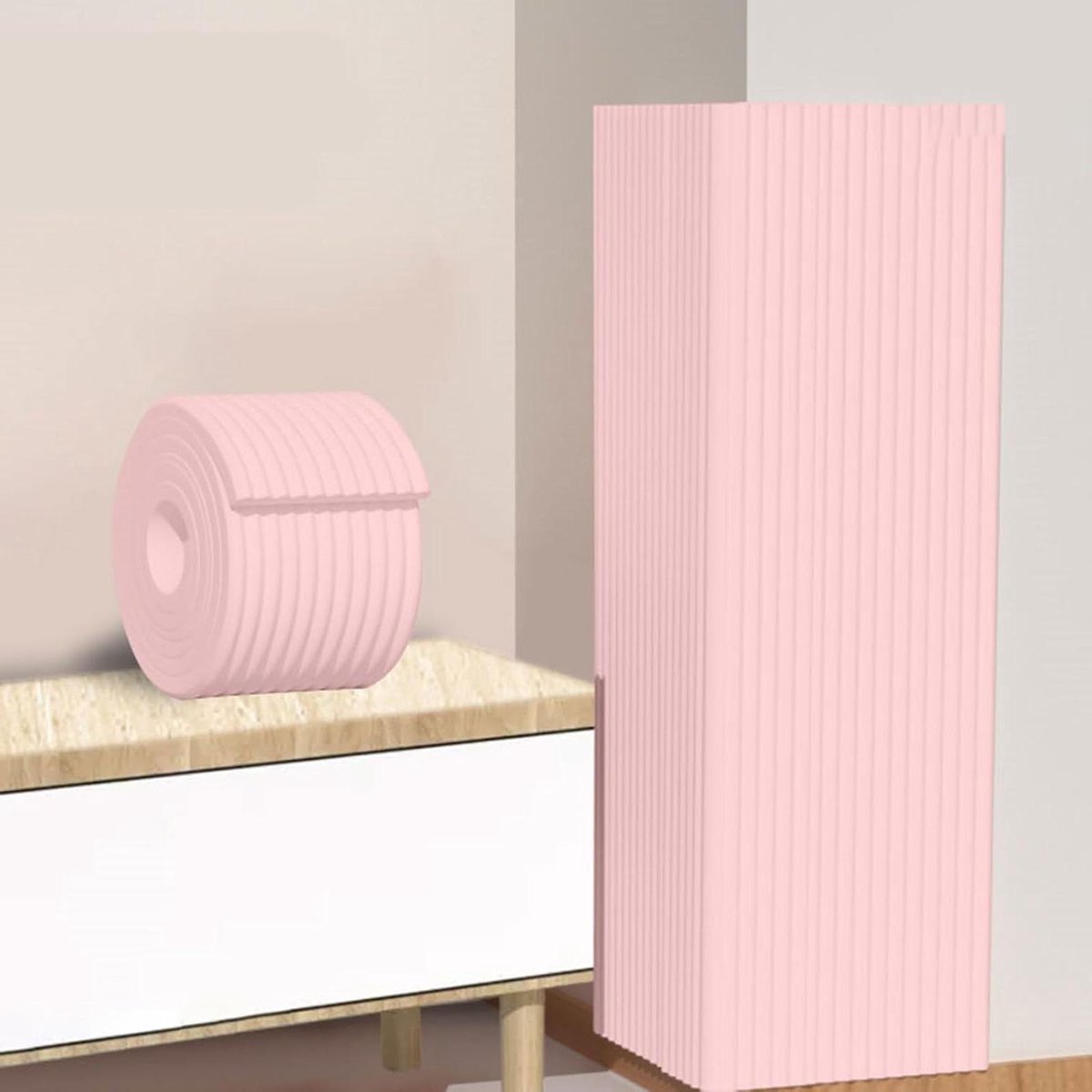 Basketbalpaal Beschermer - Veiligheidspad Paal - Sport Veiligheid - Impact Absorberend Rubber - Universeel - Roze