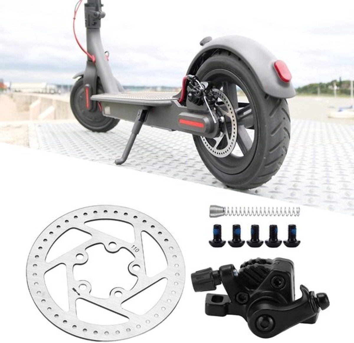 Fiets Schijfrem Kit - Schijfrem Rem Kit - Ideaal voor vervanging - 110mm - Geschikt voor Mijia M365/Pro - Betrouwbaar en duurzaam