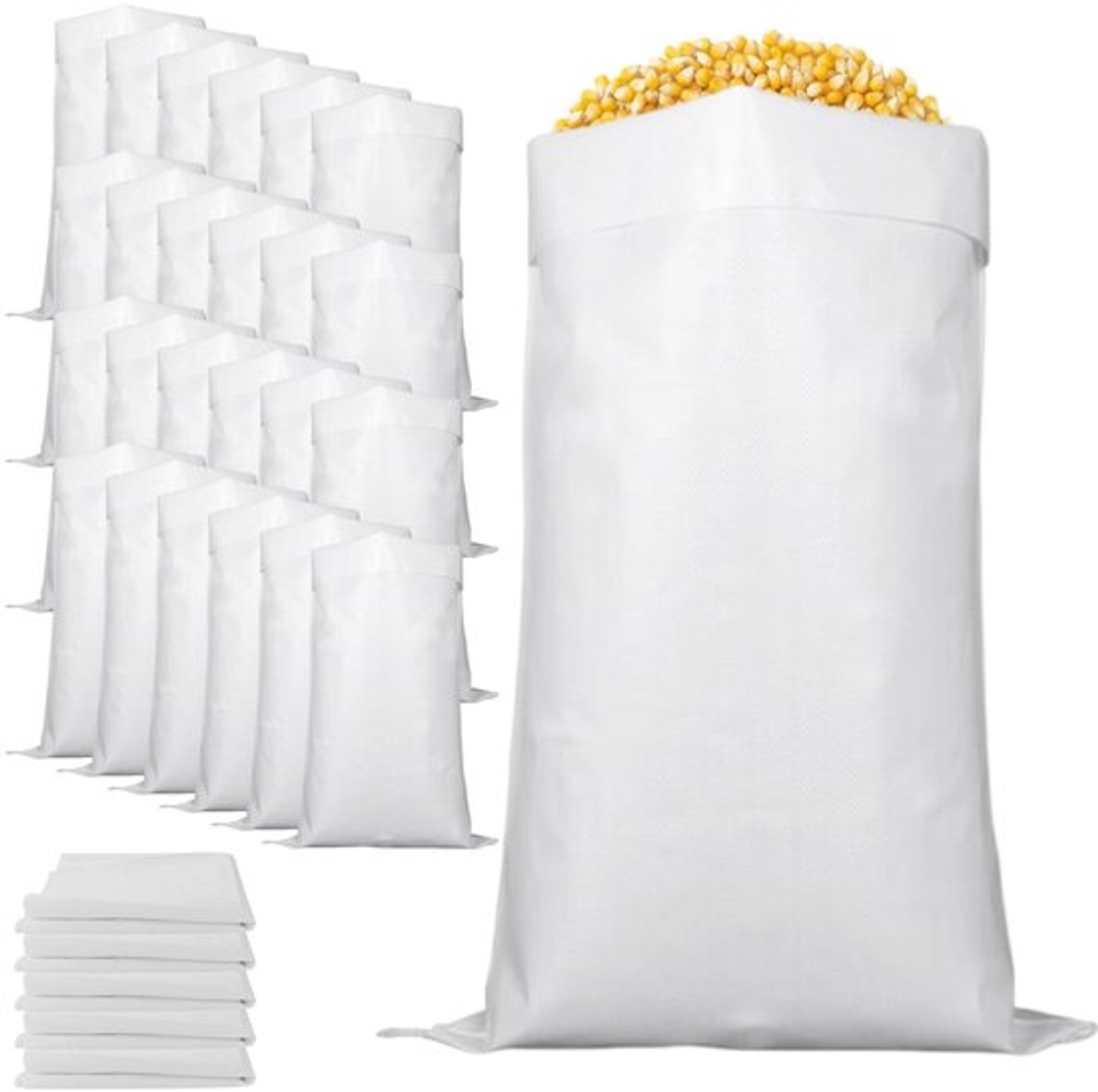 Weefselzakken 30 stuks - PP-weefselzakken 50 kg - Zandzakken om te vullen - Aardappelzakken - Ideaal voor diervoer - Gemakkelijk te reinigen - Opslagzakken