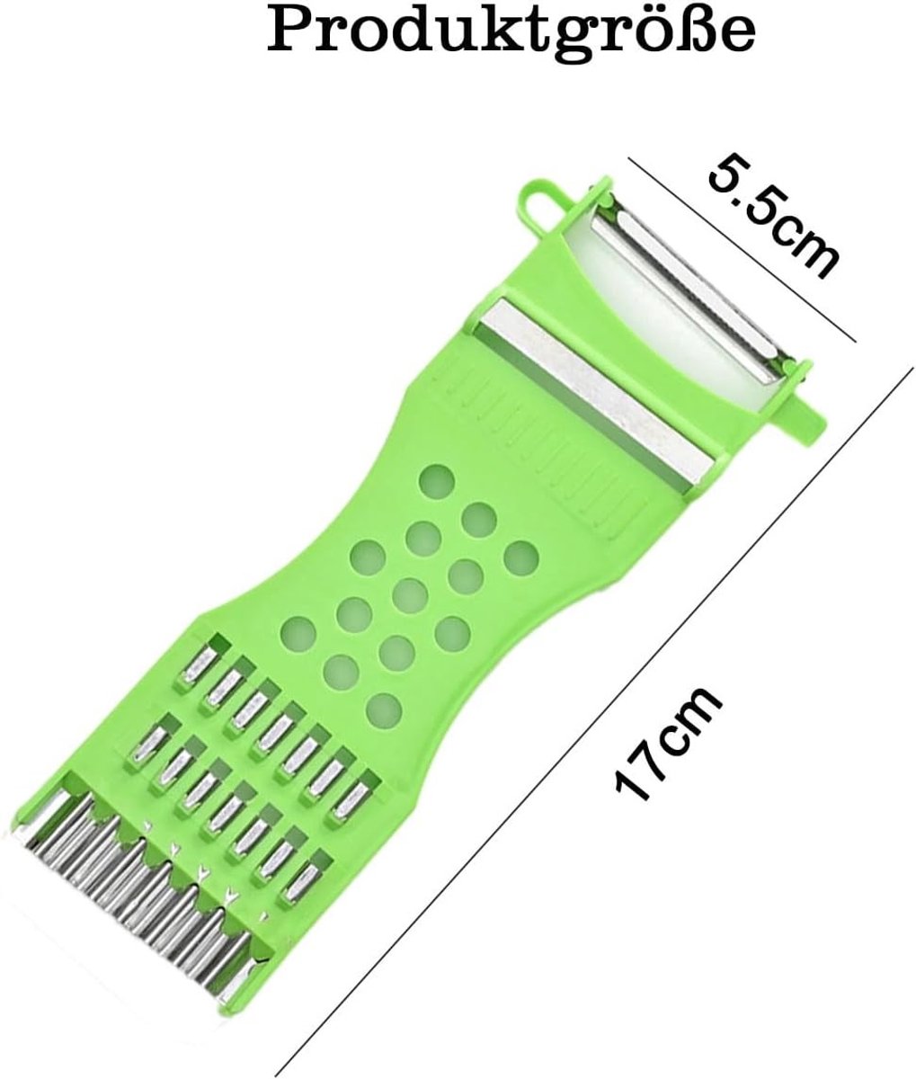 Multifunctionele Groentesnijder - Groen - 17 x 5,5 cm - Roestvrijstalen Messen - Voor Thuisgebruik