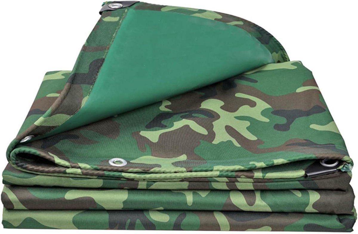 Camouflage Dekzeil - Waterdicht Zeil - Buiten Beschermen - Versterkte Randen - 4 x 5 m - Camouflage
