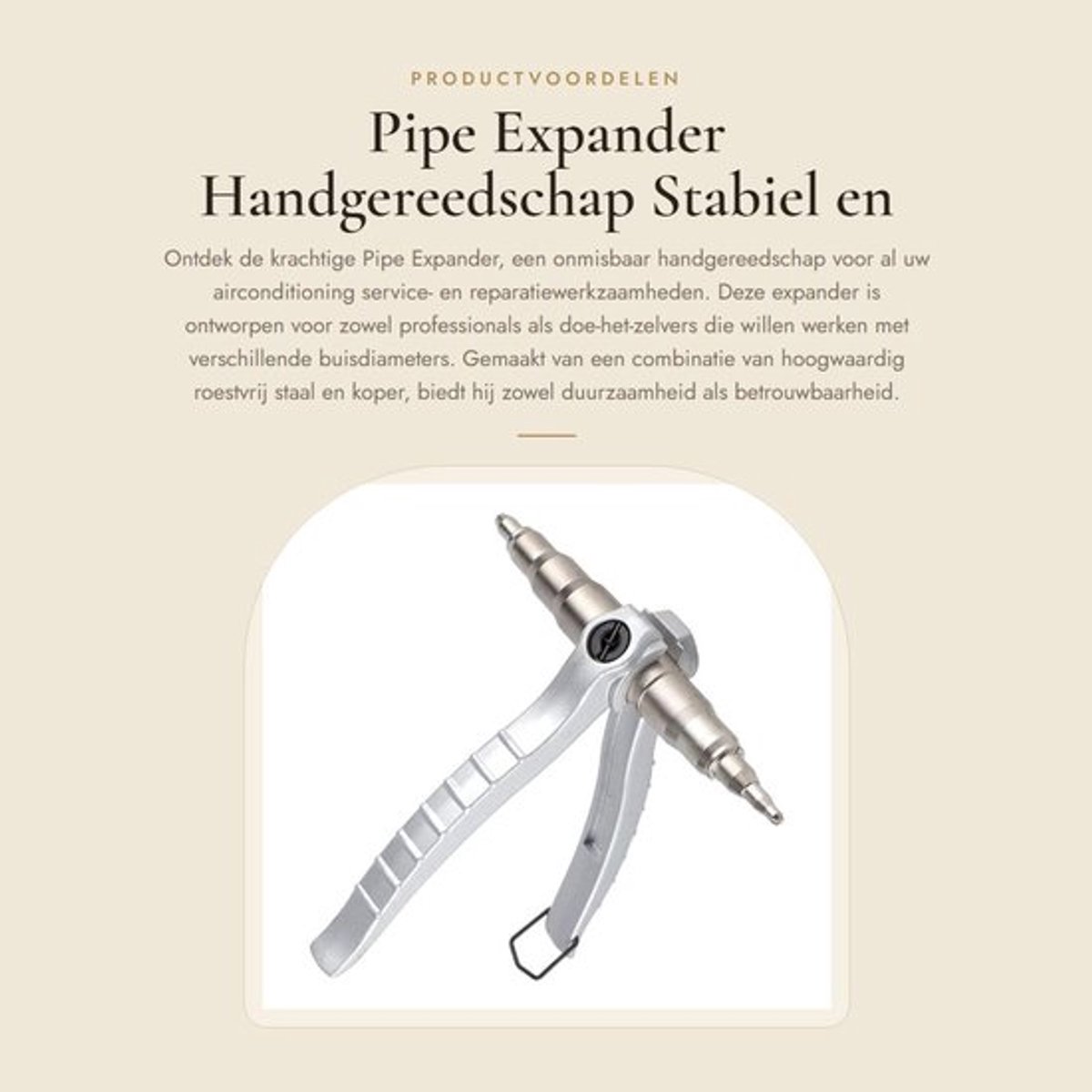 Pijpexpander Roestvrij Staal - Handgereedschap - Diverse Buizen - Hinge Ontwerp - Lichtgewicht - Duurzaam Materiaal - Pijpverbreder