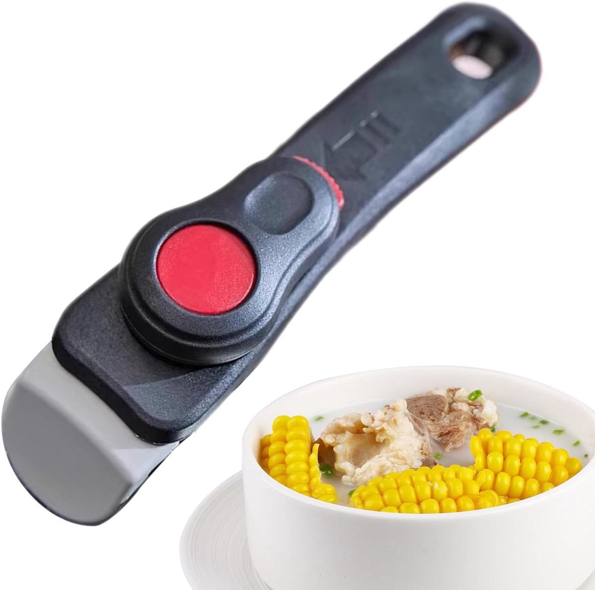 Afneembare pannengreep - Uitneembare grip - Veilig koken - Snel sluitmechanisme - 20 x 4 cm - Zwart