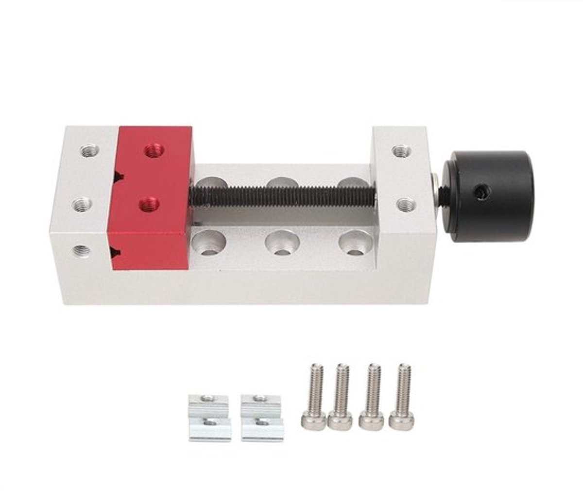 Mini bankschroef - 50 mm tafelbank - Hoogwaardige aluminium constructie - Zilver - Bevestigingsgereedschap - Geschikt voor klussen en hob...