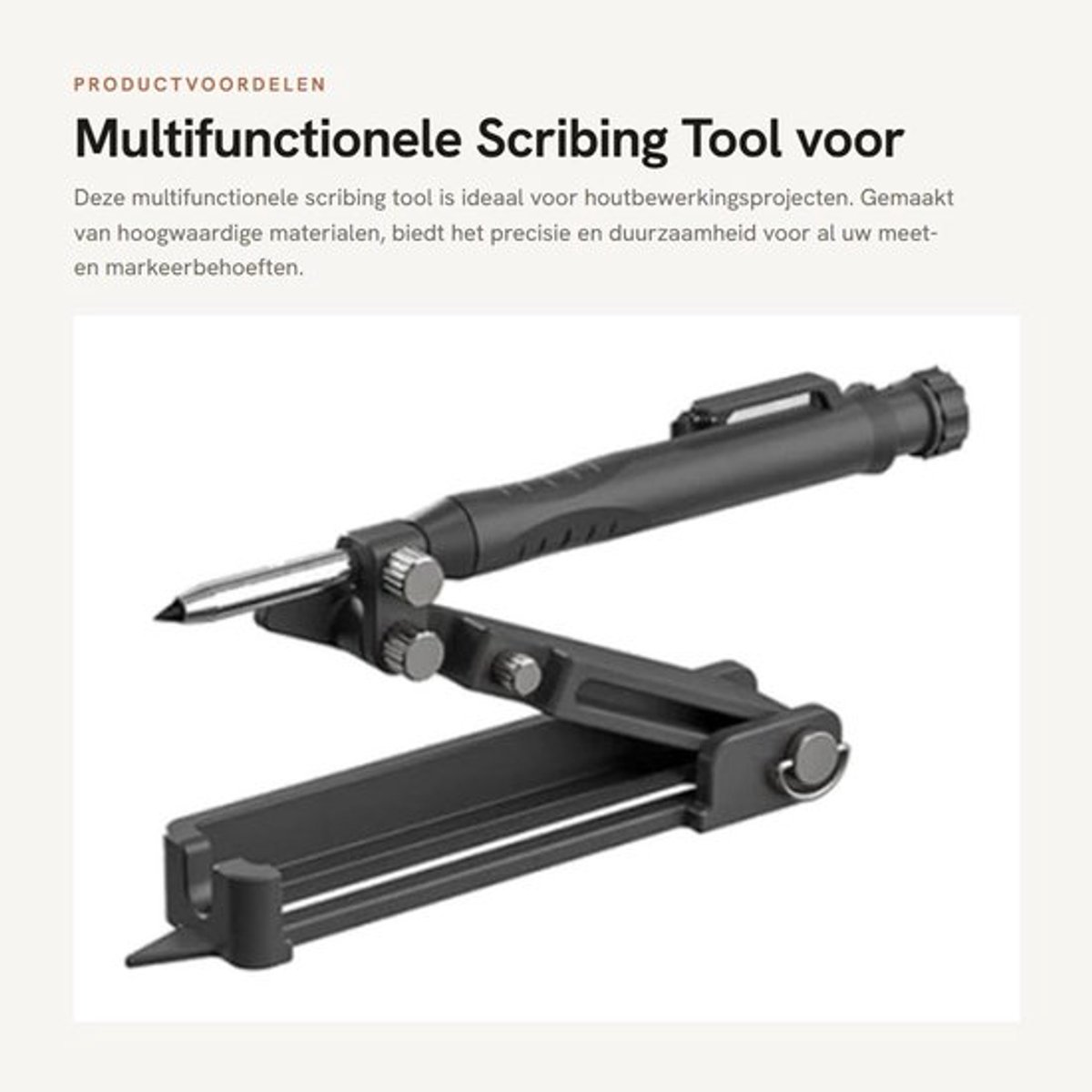 Scribing Tool Hoogwaardige Aluminiumlegering - Multifunctioneel Gereedschap - Houtbewerking - Precisie - Duurzaam - Waterbestendig - Markeerstift