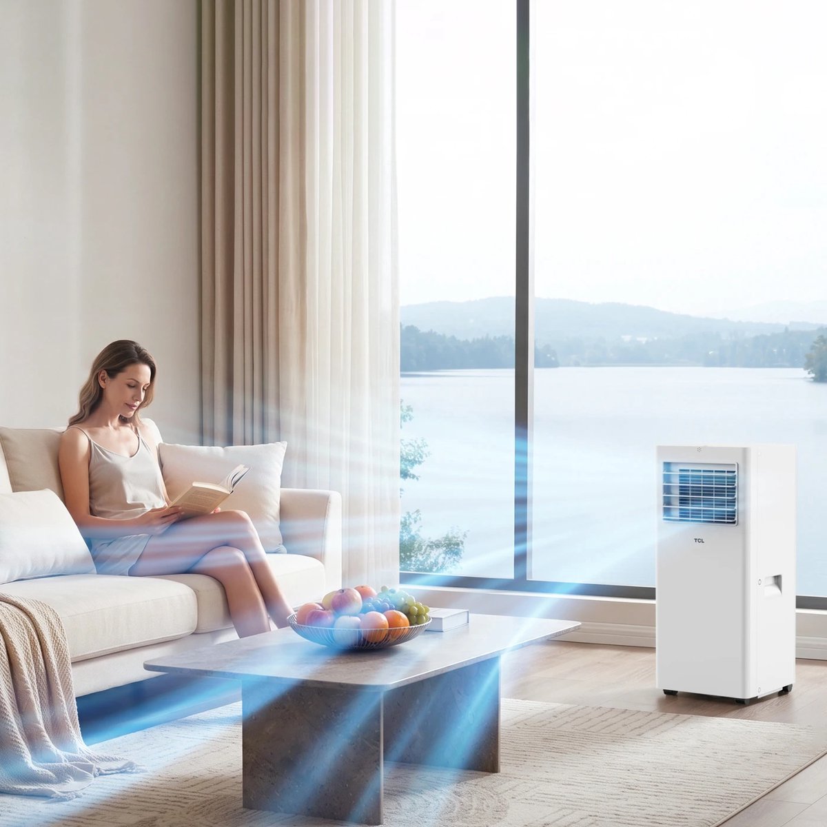 KungFu buy Mobiele airconditioner 9000 BTU 3-in-1 koeling ventilator ontvochtiger met afstandsbediening en timer Energieklasse A thumbnail 5