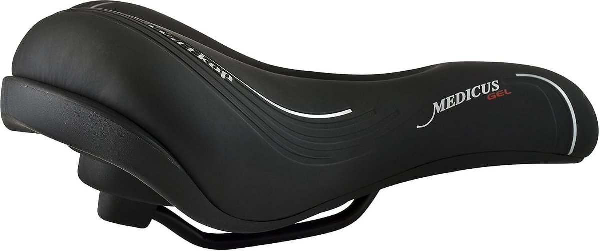 Comfortabel ergonomisch fietszadel - Zwart - Met 3 Zitcomfortzones en Gelvering - Voor Dames en Heren