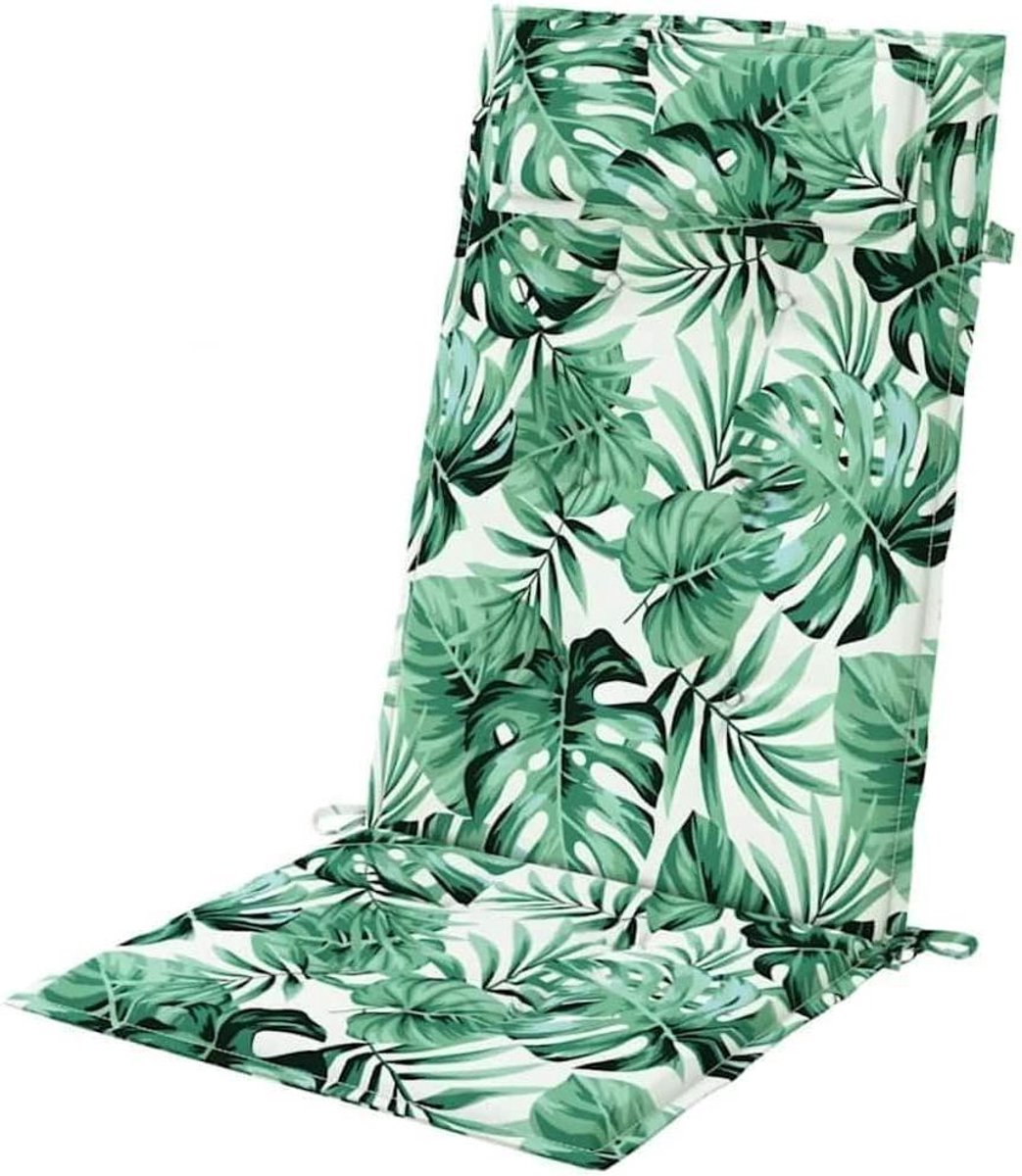 Stoelkussens Hoge Rug - Tuinkussens Zitkussens - Buiten Zitten - Waterafstotend Oxford Weefsel - 120 x 50 cm - Bladpatroon