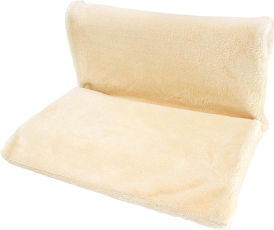 Kat Radiator Hangmat - Kattenbed Verhoogd - Ontspannen Slapen - Wasbare Afneembare Hoes - 45x30x24.5 cm - Crèmekleurig