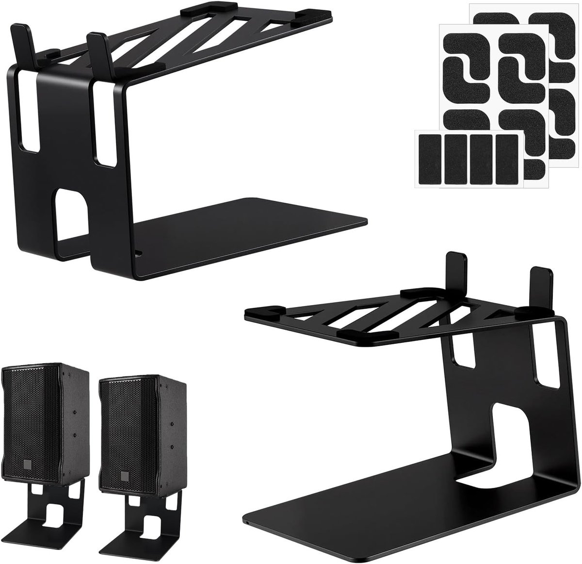 Professionele Speakerhouders voor Bureau, Antivibratie Ontwerp, Tot 20kg per Houder, Ideaal voor Studio Monitoren en Geluidsinstallaties