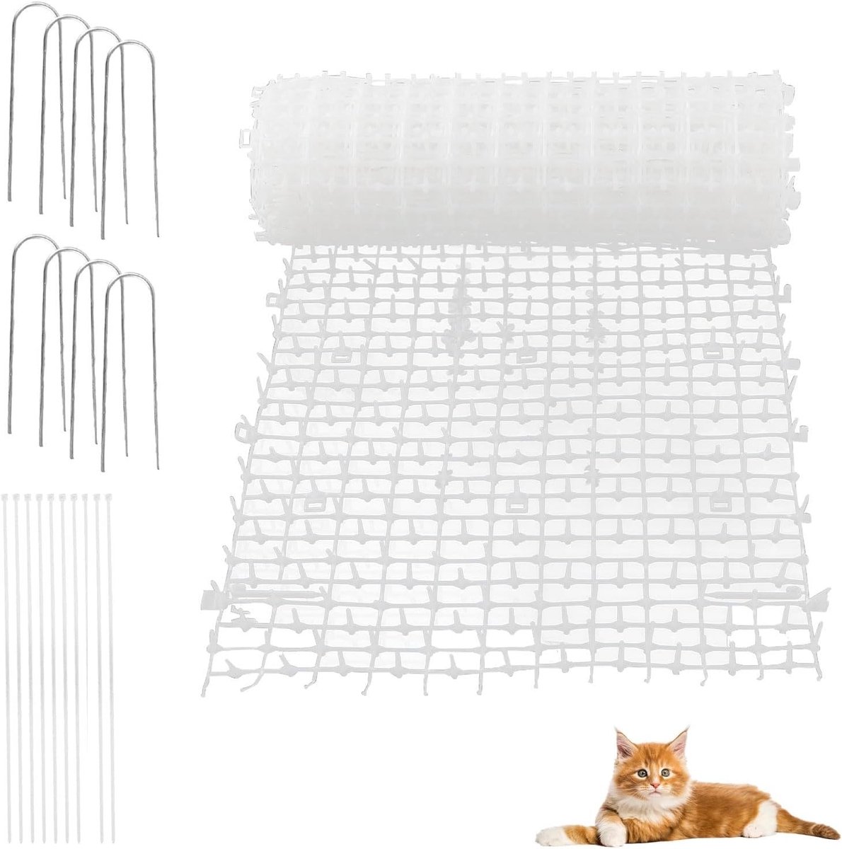 Doornrooster tegen katten - Wit - 30 x 200 cm - Kunststof kattenafweermat met spikes - Voor tuin en buitengebruik