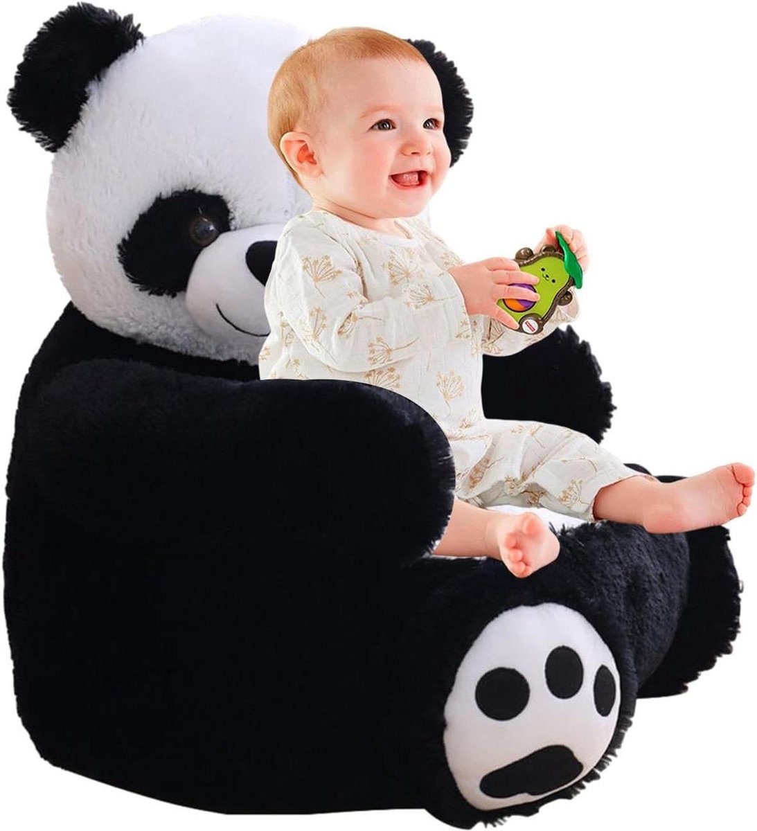 Panda kinderfauteuil - Kinderzitje Pluche - Ontspannen en spelen - Zacht huidvriendelijk pluche - Ongeveer 55 cm - Grote panda