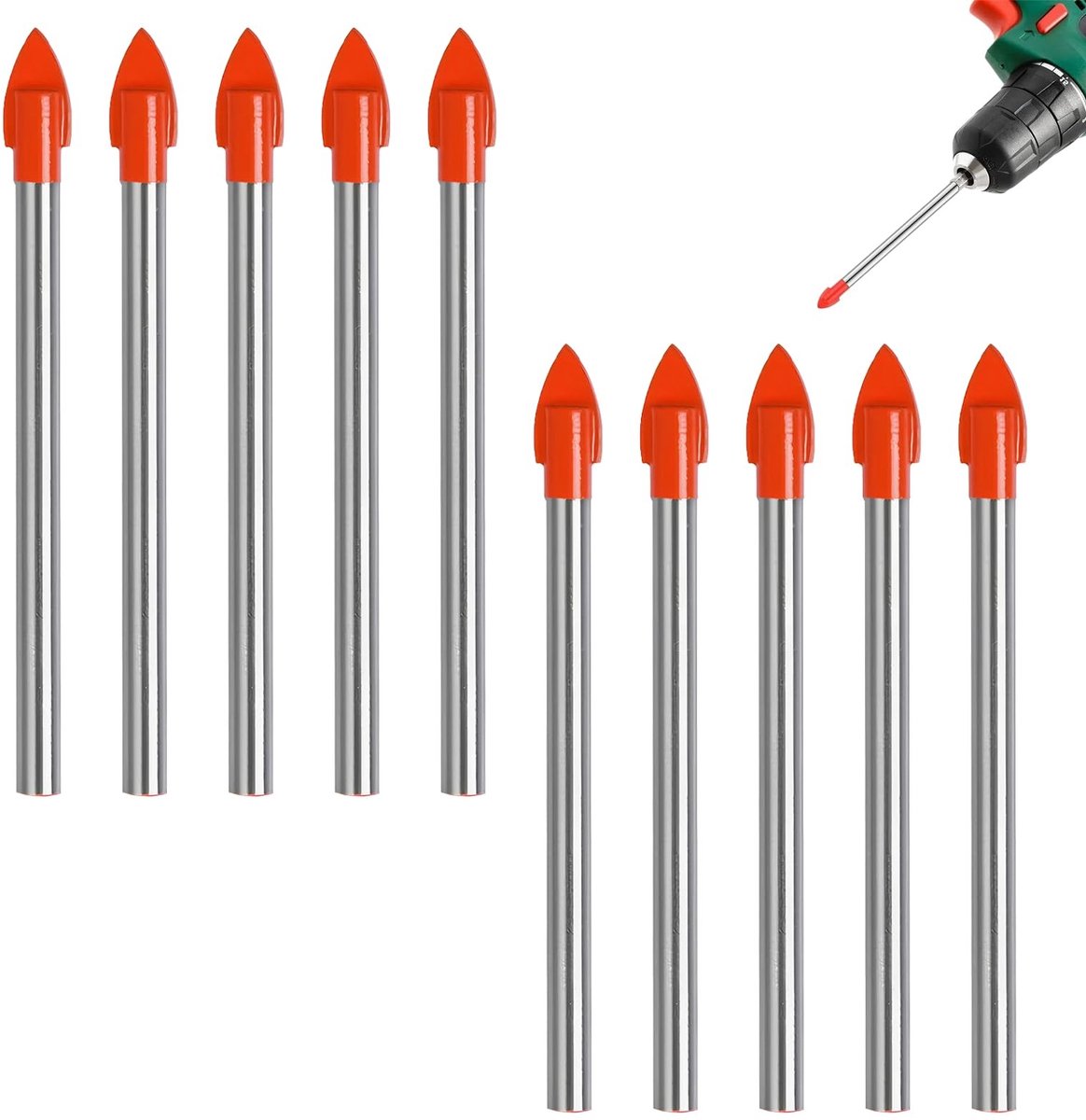 Omgoods - Set van 10 Tegelboor Bits 6 mm voor Diverse Materialen