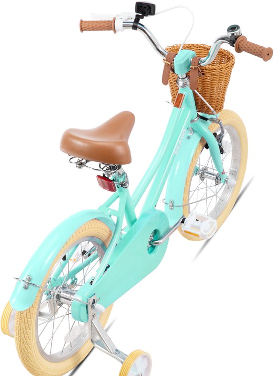 KEANO 12 Inch Kinderfiets voor Meisjes, 3-4 Jaar, 33-41 inch, met Zijwieltjes, Kinderfiets Groen — afbeelding 4