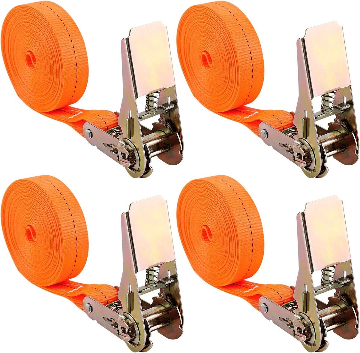 Ratelspanners Set - Spanbanden Ratel - Zware Lasten Zekeren - 1000 kg Draagkracht - 6 Meter Lengte - Zwart