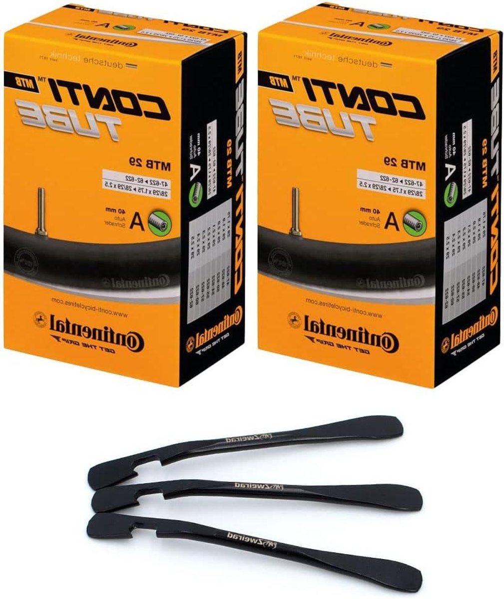 Fiets binnenbanden set - MTB banden - Mountainbiken - Inclusief bandenlichters - 28/29 inch - Zwart