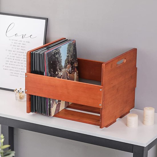 Lp Opbergsysteem - Lp Houder - Lp Koffer - Voor 80 Platen - Bamboo - 41cm x 39cm 31cm van Clayre & Eef — afbeelding 3