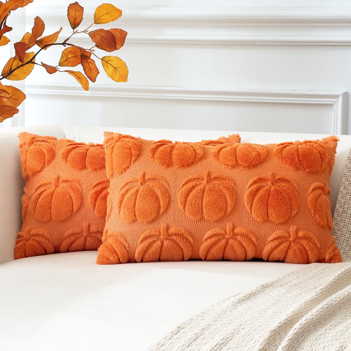 Omgoods - Set van 2 Decoratieve Kussenhoezen van Wol