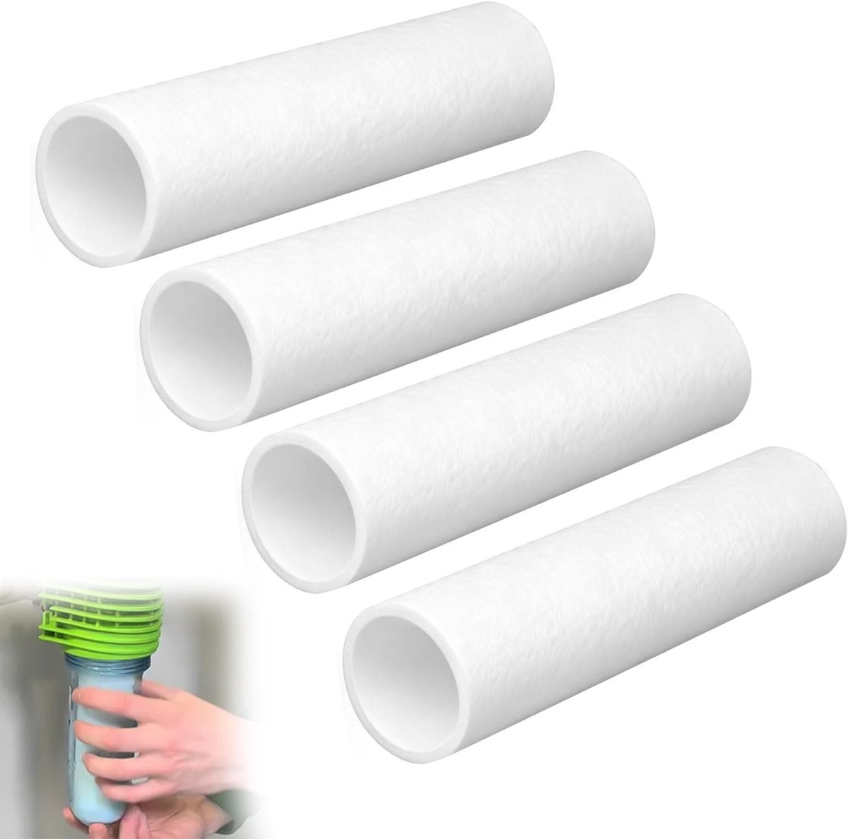 Omgoods - Set van 4 Vervangingsfilters voor Waterfilter met 50 μm PP-Katoen