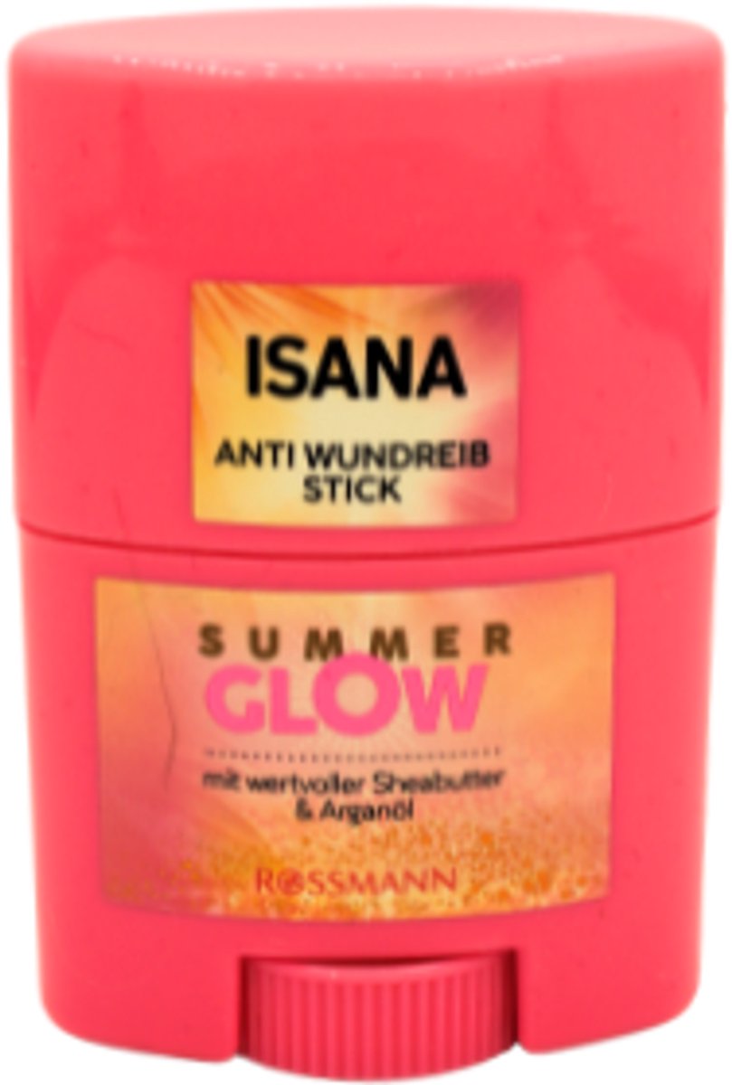 Isana Anti-friction Stick - Summer Glow | 1x 20 g - Met Sheabutter & Arganolie | Tegen schurende ledematen - Dijen, tenen en oksels