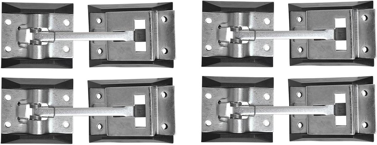 Deurklinkhouder Set - Deurstopper Caravan - Deuren Open Houden - Robuuste Constructie - 4 Stuks - Zwart
