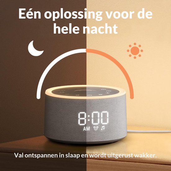Nexeli NX-WN-25 White Noise Machine met Wekker, Nachtlamp & LED Display - 29 Kalmerende Geluiden - Gestoffeerd van Nexeli Nx — afbeelding 2