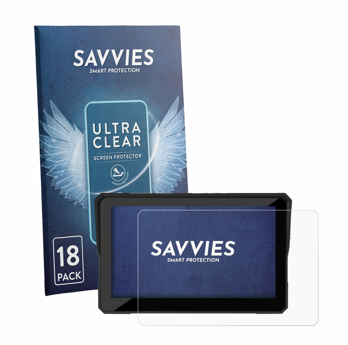 Savvies - Screenprotector voor Carpuride W502T Pro 5" - Folie Beschermfolie transparant 18 Stuks