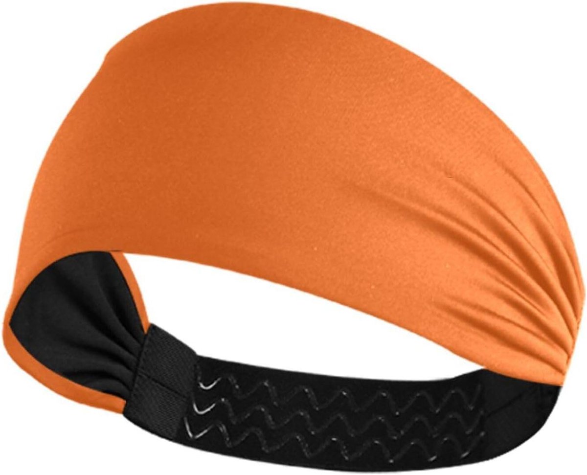Hoofdbanden Vochtafvoerend - Zweetbanden Dames - Sporten en Dagelijks - Zacht en Ademend - 25 cm x 9.5 cm - Oranje