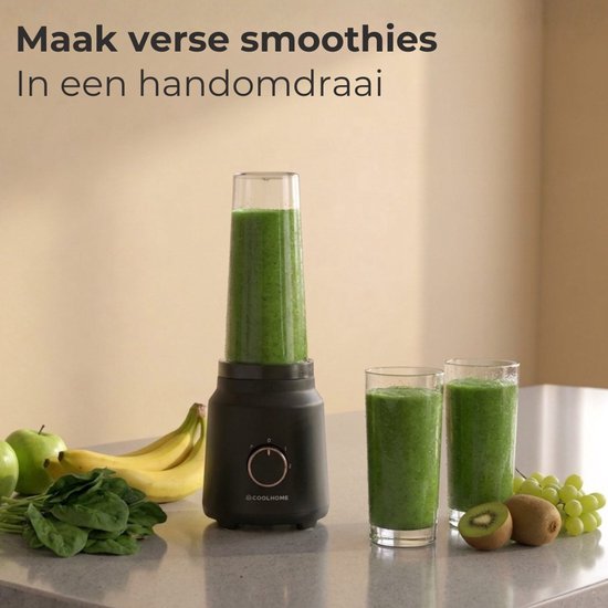 FusionPro Smoothie Blender To Go - Inclusief 2 Bekers - 2 Snelheden en Pulse functie - 320W - CoolHome van CoolHome — afbeelding 2