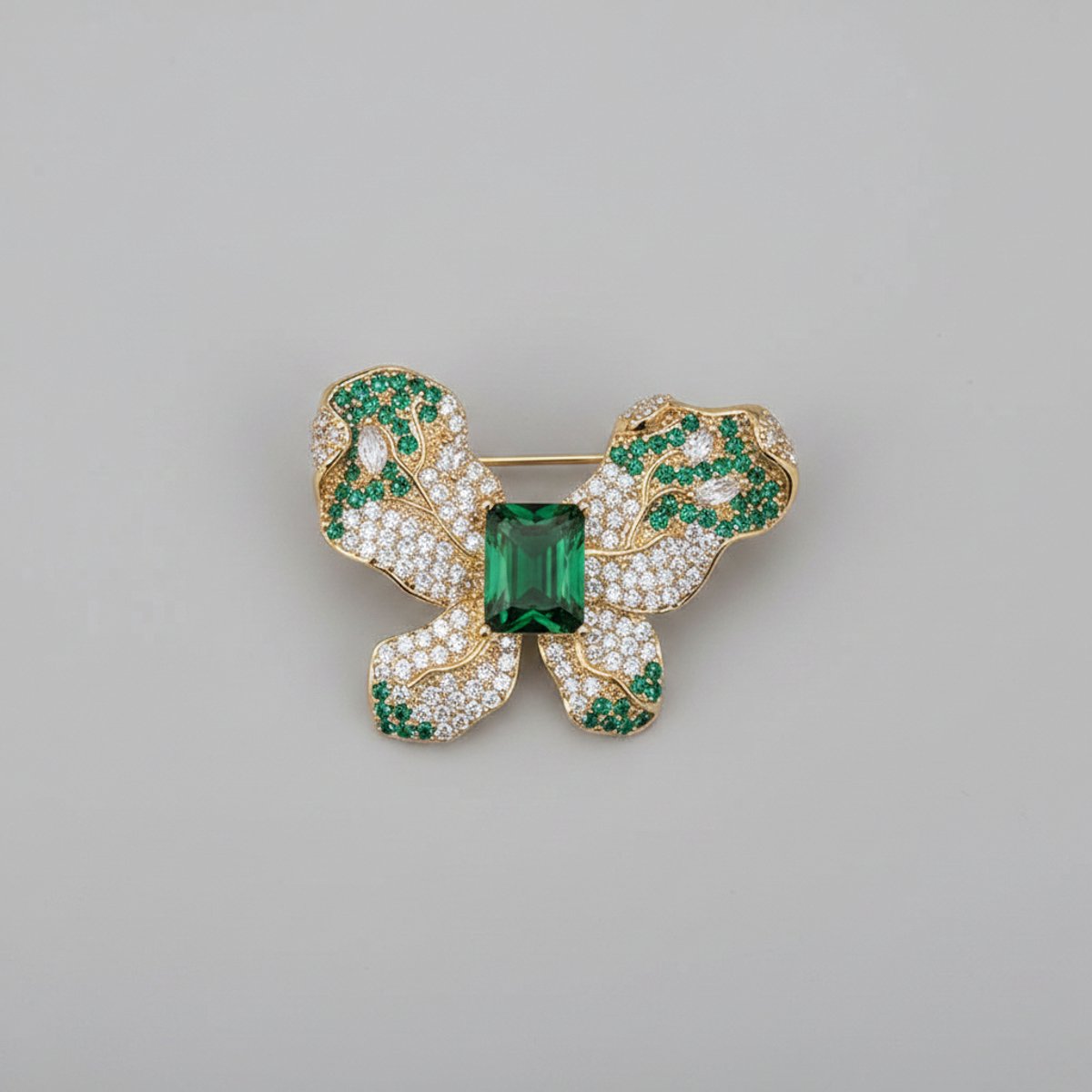 Luxe Dames Vlinder Broche met Zirkonia – 18K Verguld – Elegante Speldbroche