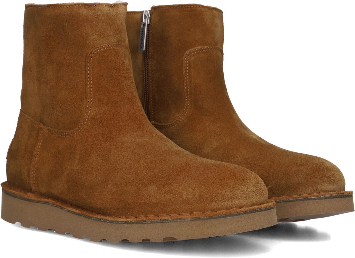 Shabbies Palissa Mia Zip Enkellaarsjes - Enkelboots met rits - Dames - Camel - Maat 36