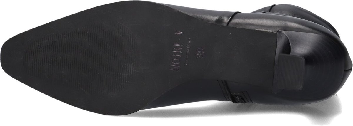 Notre-V 85936 Enkellaarsjes - Enkelboots met rits - Dames - Zwart - Maat 38