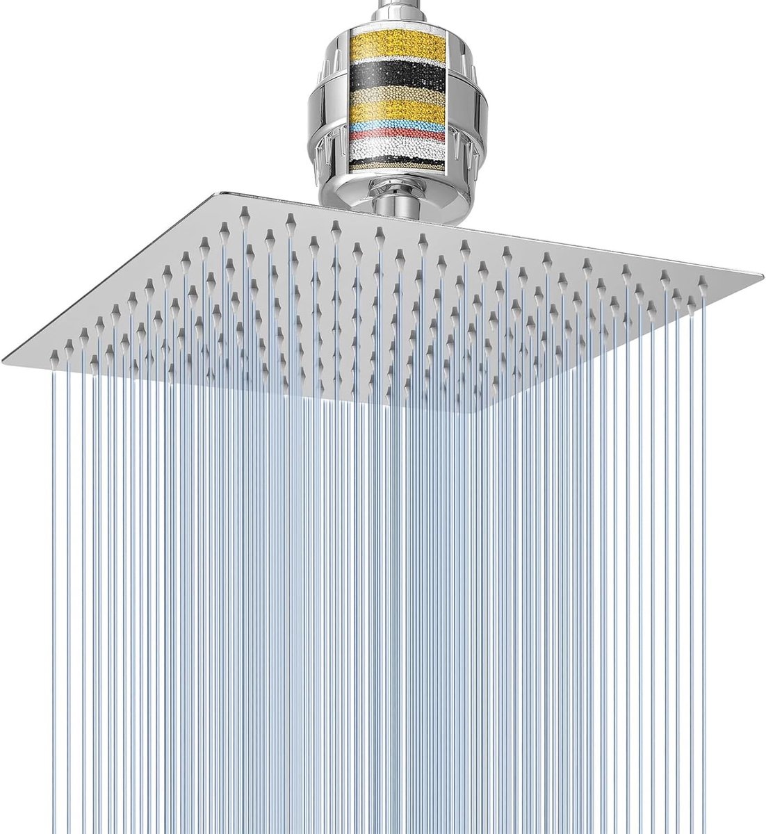 Regendouchekop deluxe 20 cm - Chroom - 20 cm - Roestvrijstalen Regendouchekop met Filter - Voor Luxe Douche Ervaring