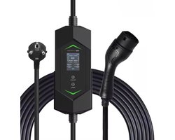 Mobiele EV Lader - Thuis Oplader Elektrische Auto - Elektrische Auto Opladen - App Bediening en Beveiliging - 5m Kabel