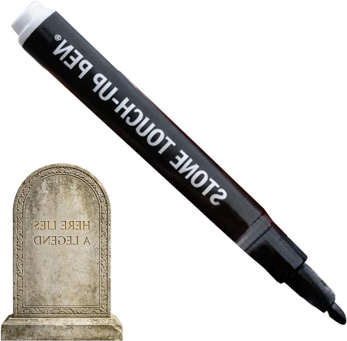 Steen Restauratie Marker - Opschriften Pen - Grafstenen Herstellen - Fijne Precisie Punt - 16 cm - Goud
