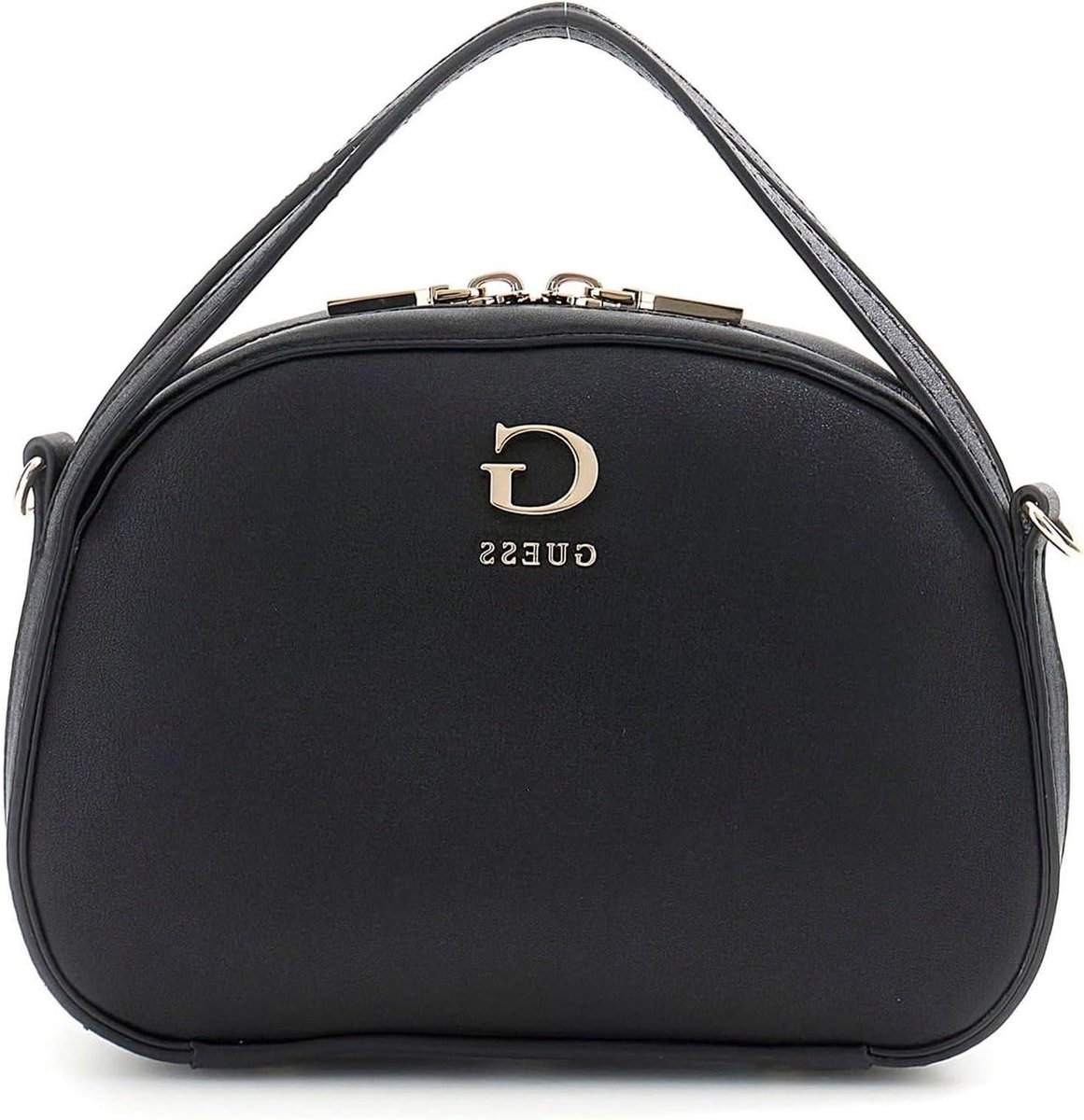 Schoudertas Crossbody - Handtas Dames - Dagelijks Gebruik - Goudkleurige Accenten - 21 x 15 x 8 cm - Zwart