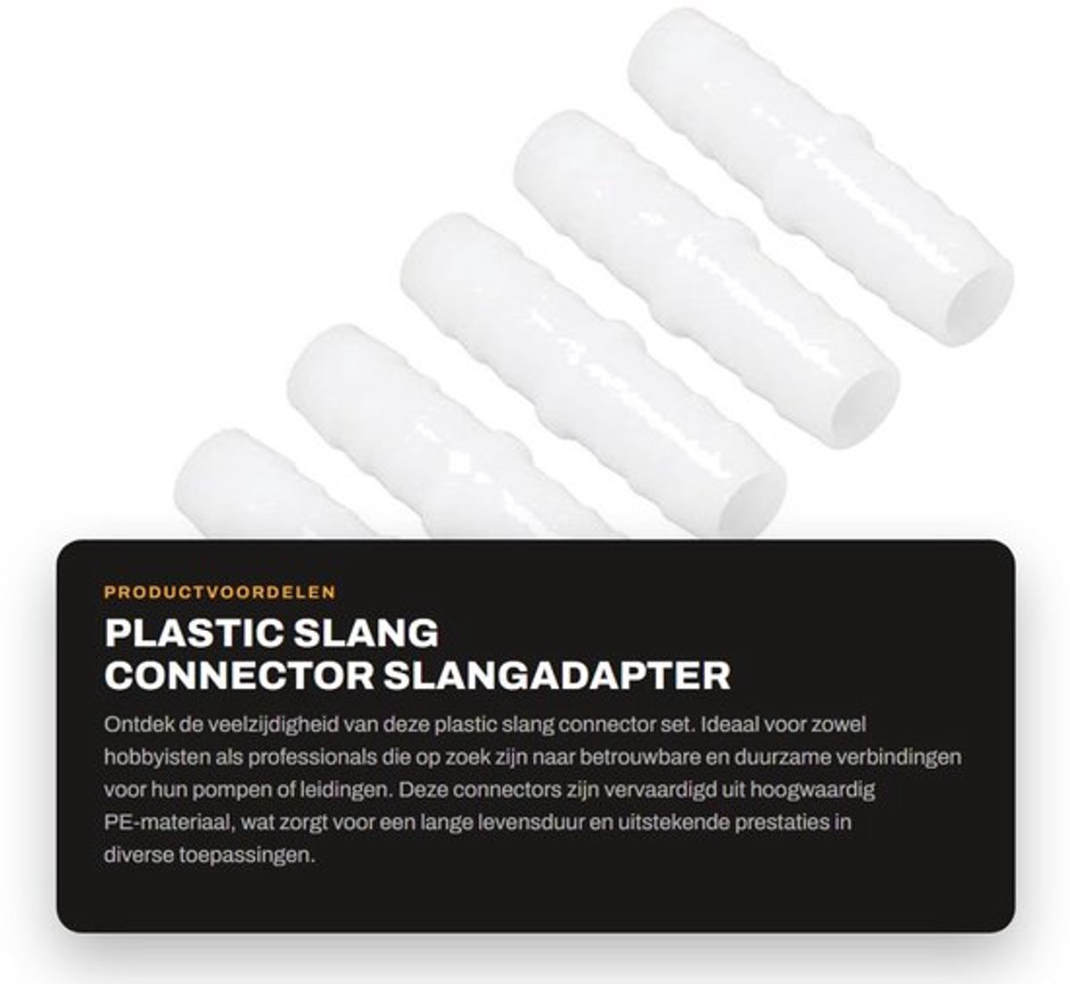 Plastic Slang Connector - Slangadapter - Duurzaam en slijtvast - Wit - 10 Stuks - Perfect voor pompverbindingen - 6 mm aansluitingen