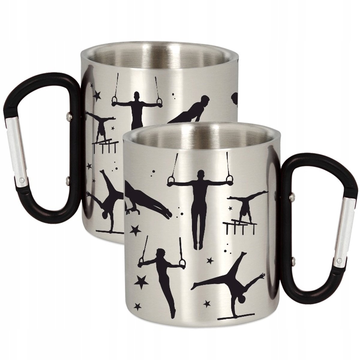 Merkloze Metalen Mok met Karabijnhaak - 300ml