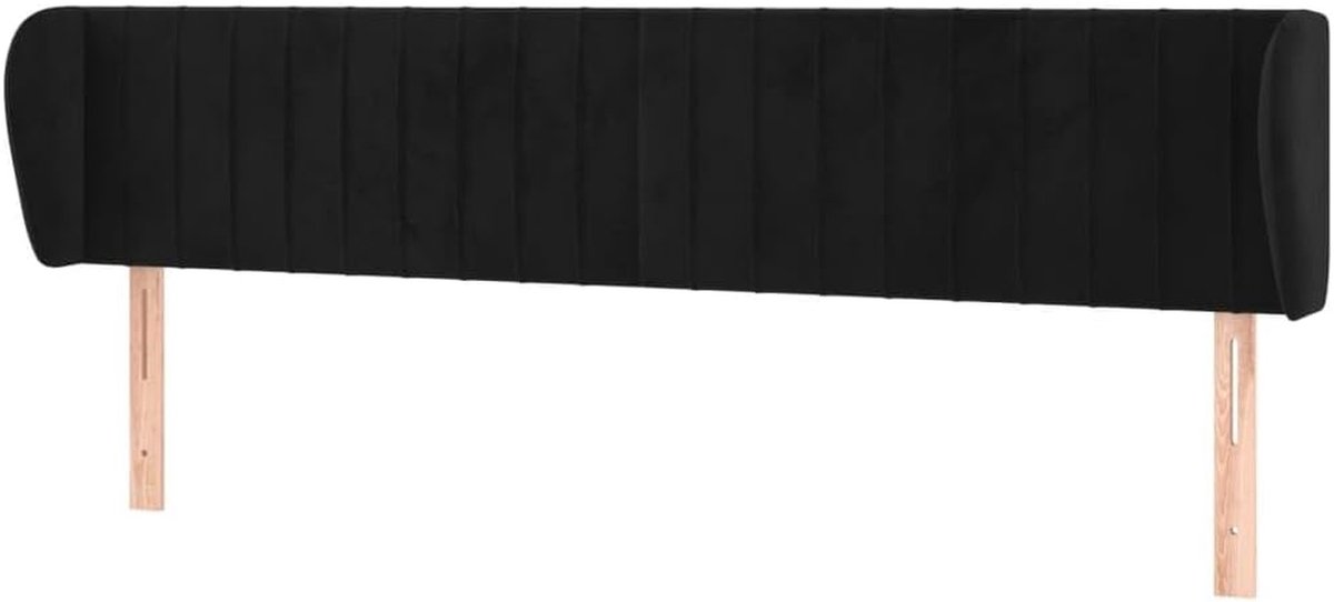Hoofdbord met randen - Bedhoofdeinde Slaapkamer hoofdbord - Beddecoratie - Verstelbare hoogte - 163 x 23 x 78/88 cm - Zwart