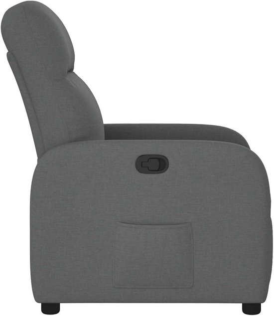 Relaxstoel Stof - Fauteuil Leunstoel - Ontspannen Zitten - Handmatige Ligfunctie - 66 x 88 x 95 cm - Donkergrijs — afbeelding 5