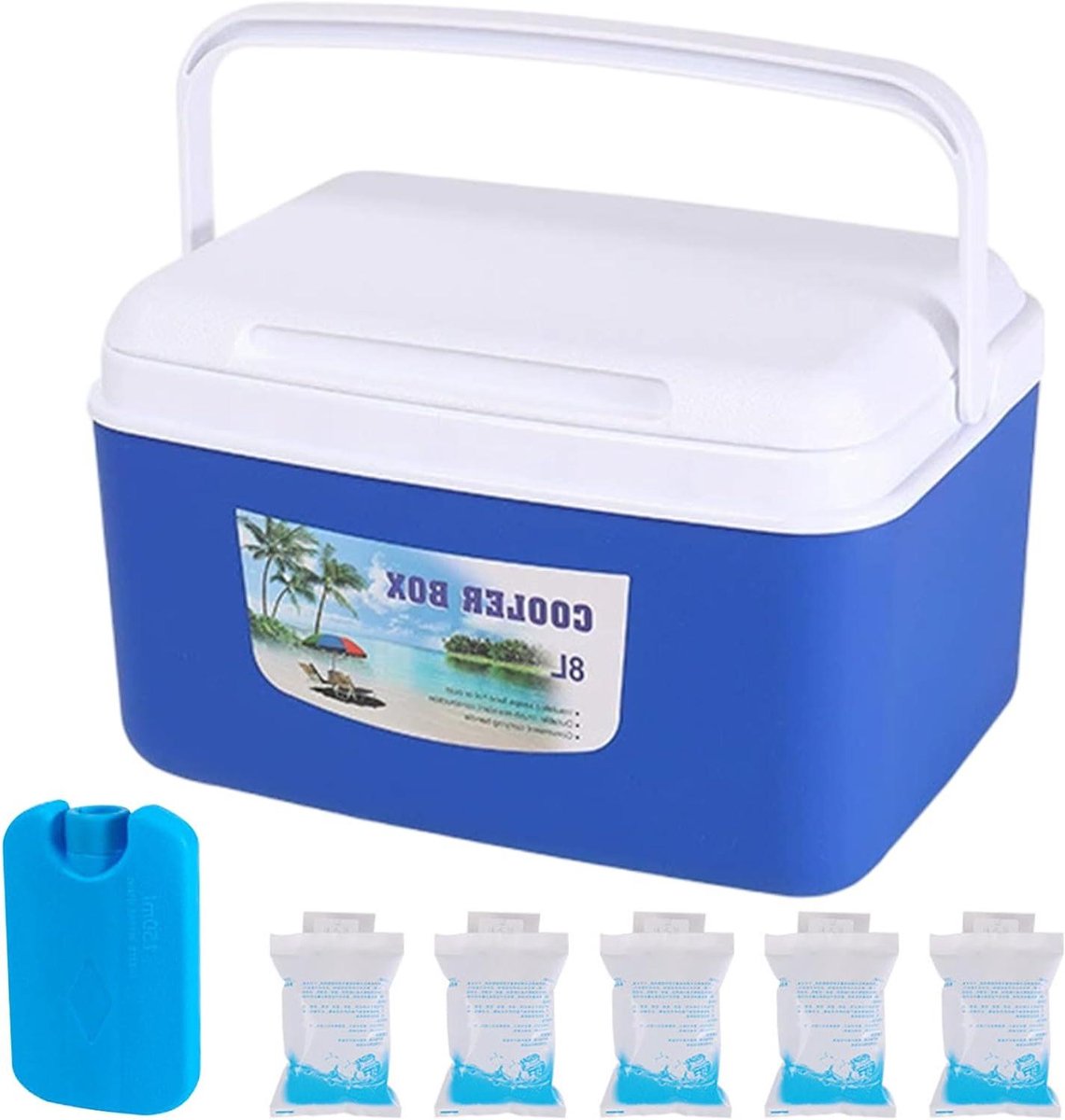 Harde Koelbox - Kleine Koelbox - Buitenavonturen - 48 uur koel - 8L - Blauw