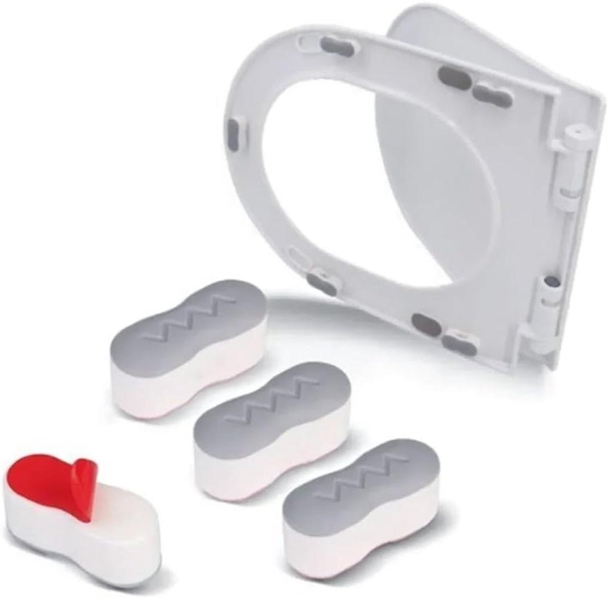 Toiletbril Bumper - WC Deksel Pads - Toilet Reparatie - Antislip Verhoging - 45x2x18 cm - Wit