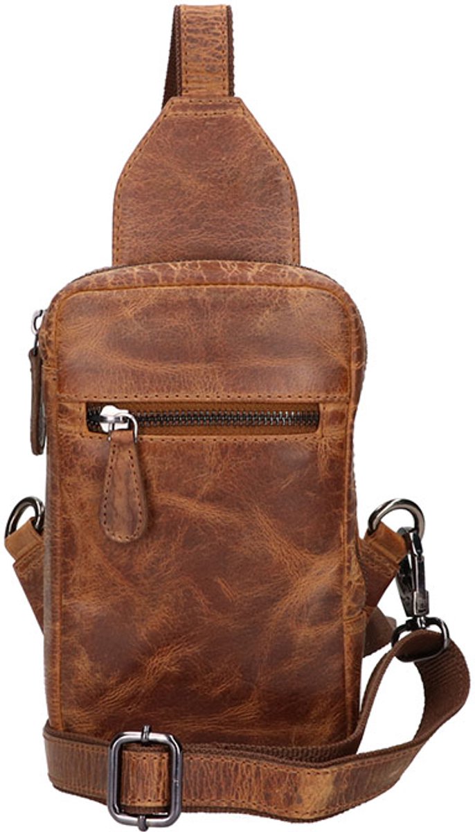 Leather Design Slingbag Schoudertas Hunter Bruin