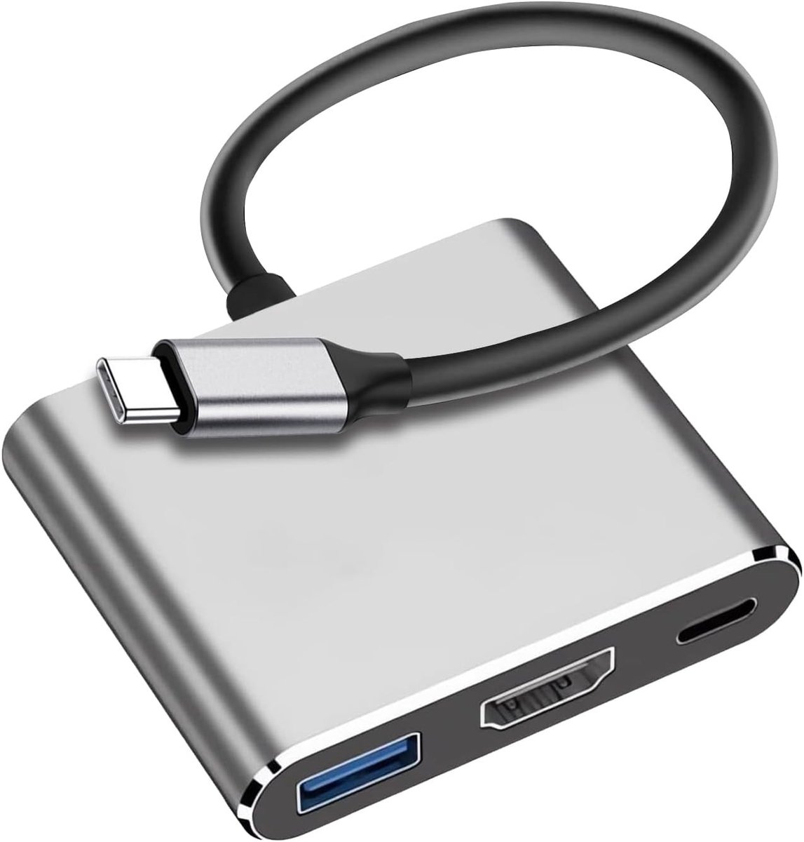USB-C 4K HDMI-adapter - Zilver - 3-in-1 Multiport - USB-C PD 100W, USB 3.0-poorten - Voor MacBook, iPad Pro, Chromebook en Surface
