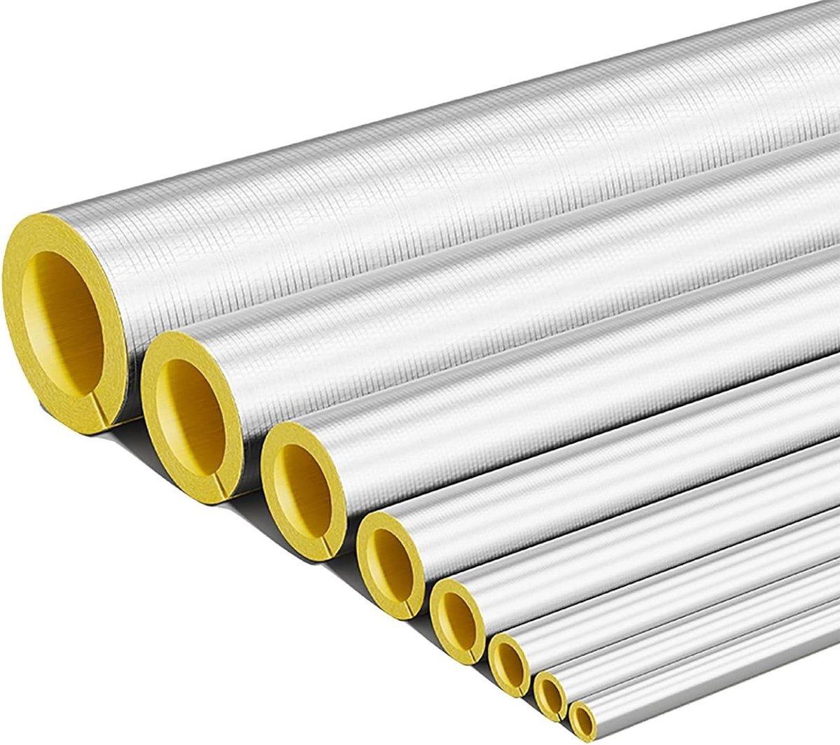 Isolatiepijp Koker - Pijp Isolatie - Leidingen Isoleren - Brandvertragend Waterdicht - 100cm Lengte - Aluminium