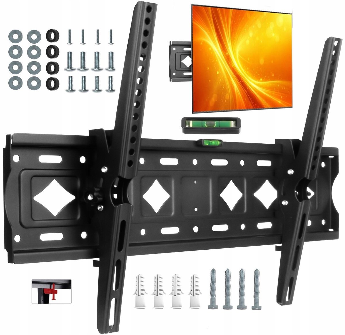 Universele TV Muurbeugel 43-90 inch, 80kg, Kantelbaar, Markloos