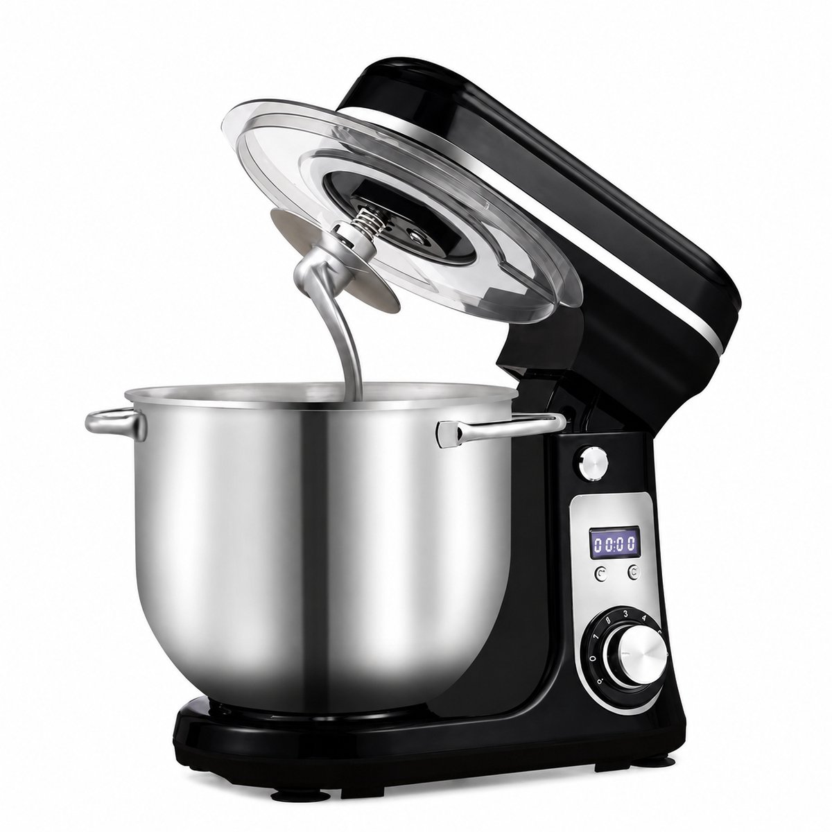 Brandistry - Keukenmachine - Keukenmixer - Mixer - Blender - Mixer Met Mengkom - Stille Motor - 1200 Watt - 6 Liter - Zwart