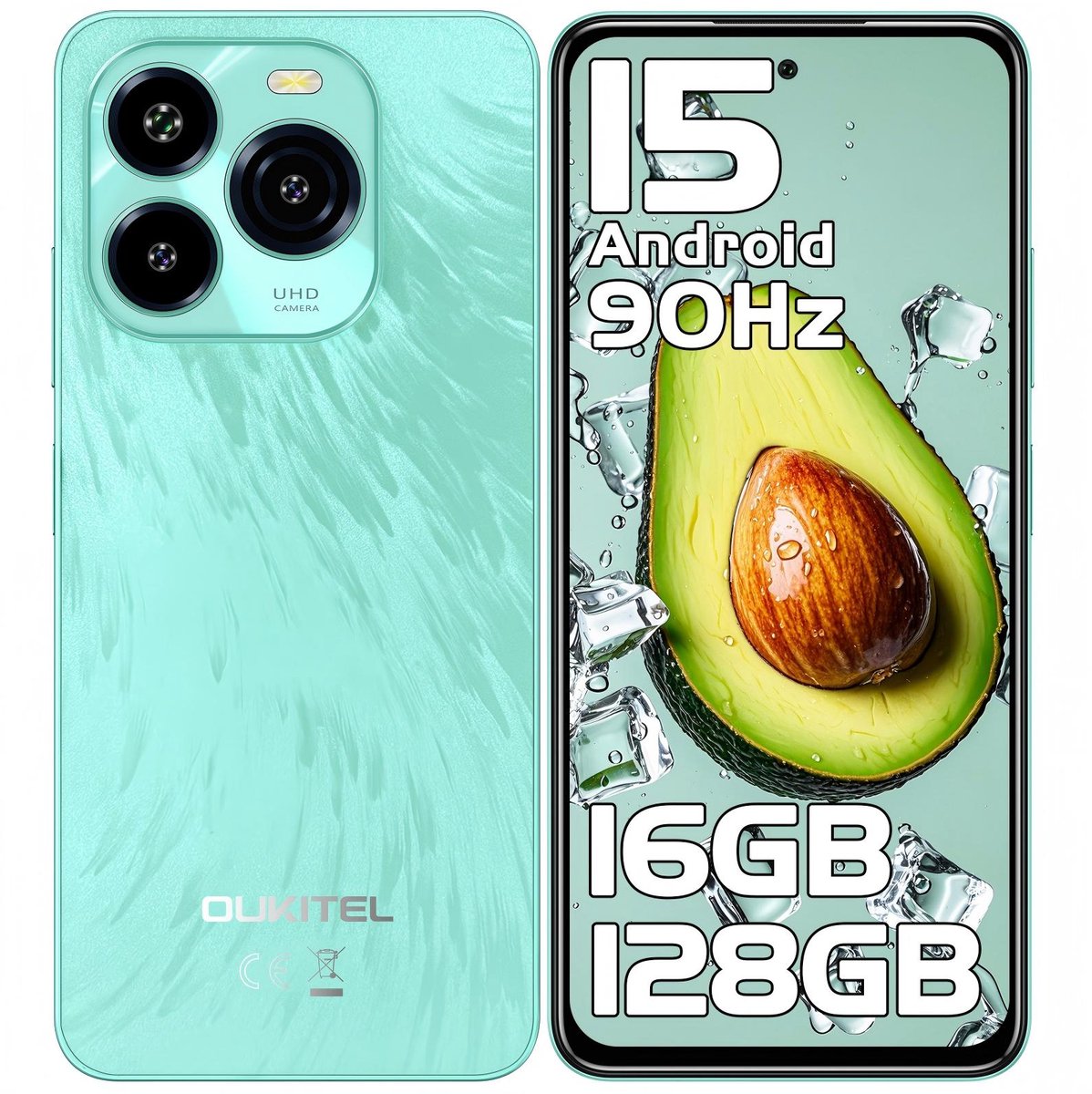 OUKITEL C65 Smartphone-6,7 inch HD-16 GB RAM-128 GB opslag-5150mAh accu-50MP camera-Android 15