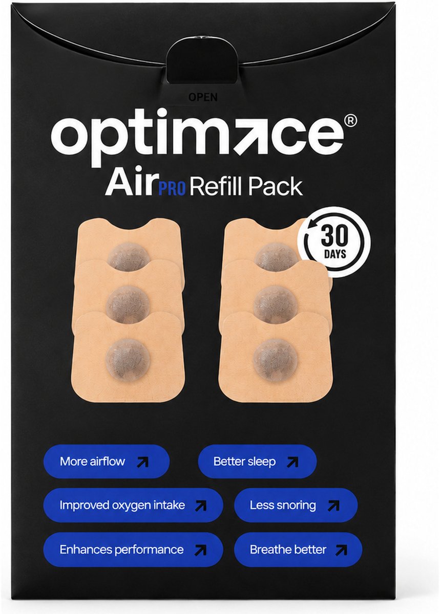 Optimice AirPro Refill Pack - 60 Navultabs voor Magnetische Neusstrips - Navulling voor AirPro Neusstrips - Goed voor 30 Nachten - Huidvriendelijke Lijm